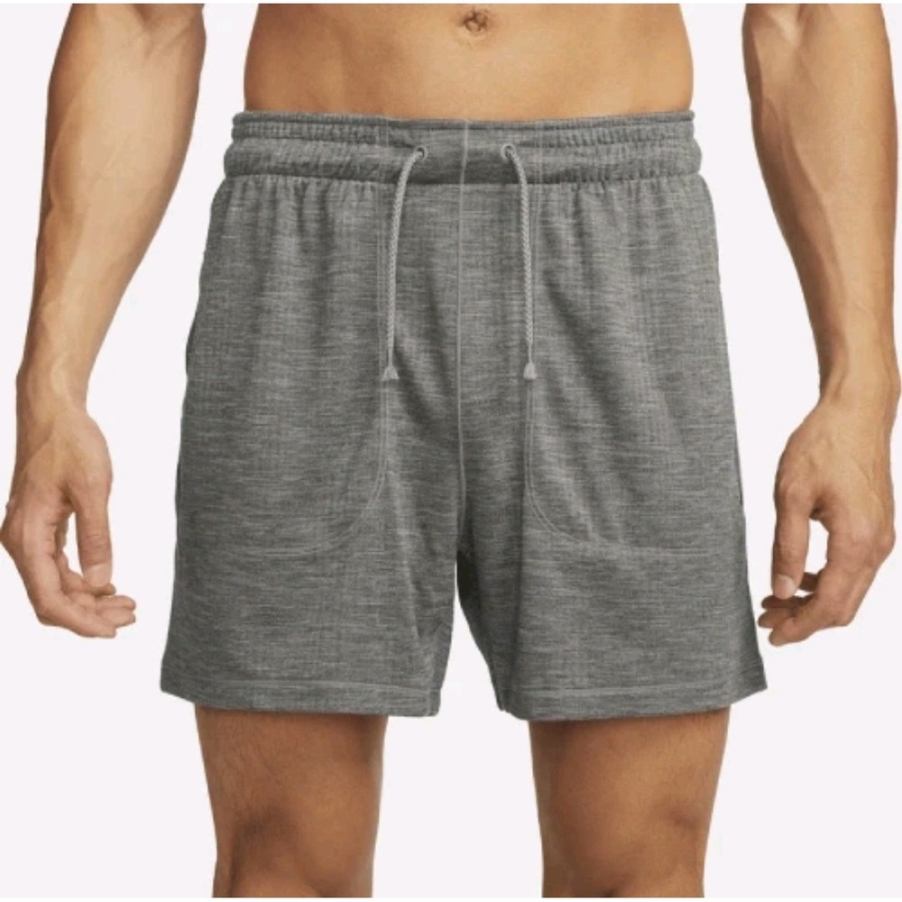 NWT $65 Nike Men's Yoga Dri-FIT 5" Shorts Unlined XL Gym Gray - FB7786-065